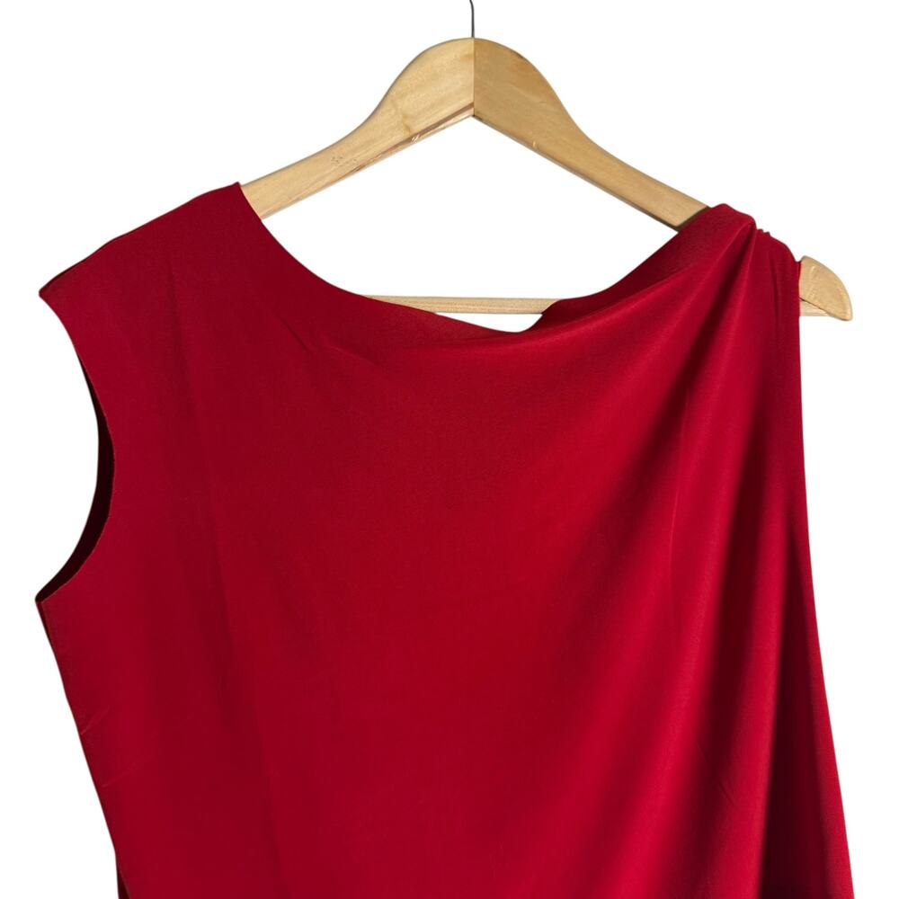 Norma Kamali Drop Shoulder Asymmetric Sleeveless Red Top Size XS - Picture 3 of 8